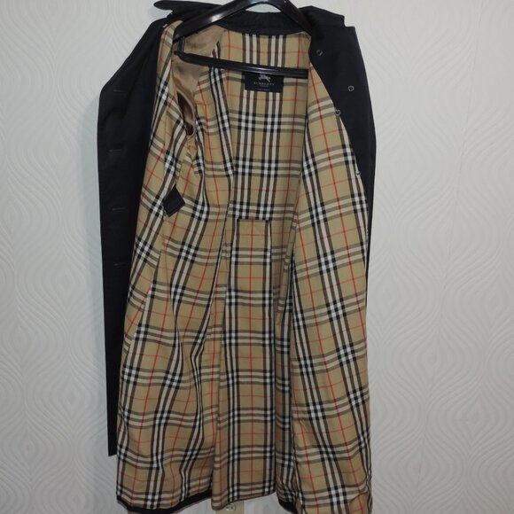 BURBERRY sz 12 Womens Dark Navy Blue Classic Belted Trench Double Breasted - Picture 14 of 16